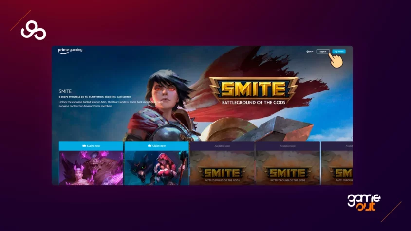 Smite Prime Gaming step 1