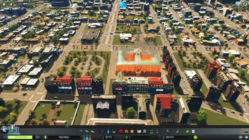 пожар cities skyline