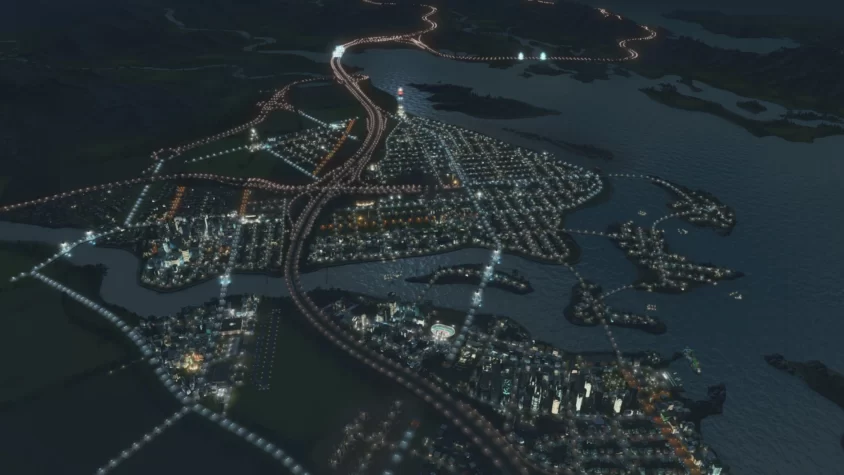 Ночью cities skyline
