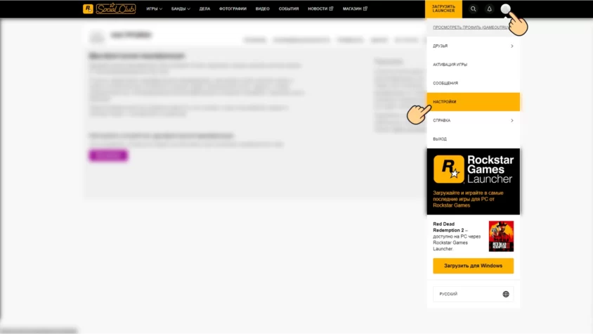 Ввод логина, пароля и страны проживания при регистрации в RockStar Social Club