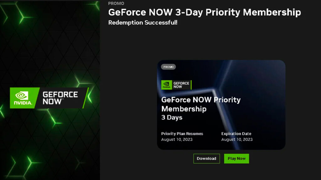 GeForce NOW 3 Day Priority Promo Code Giveaway
