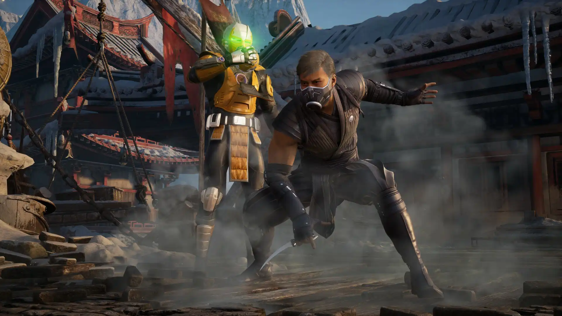 Скорпион против Саб-Зиро в динамичном поединке Mortal Kombat
