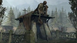 Механический памятник на крыше в игре Syberia