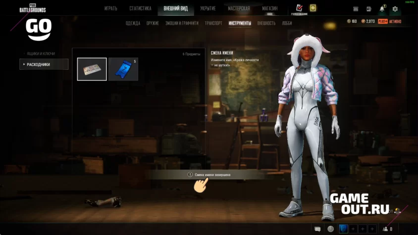 Завершение процесса смены имени в PUBG Battlegrounds