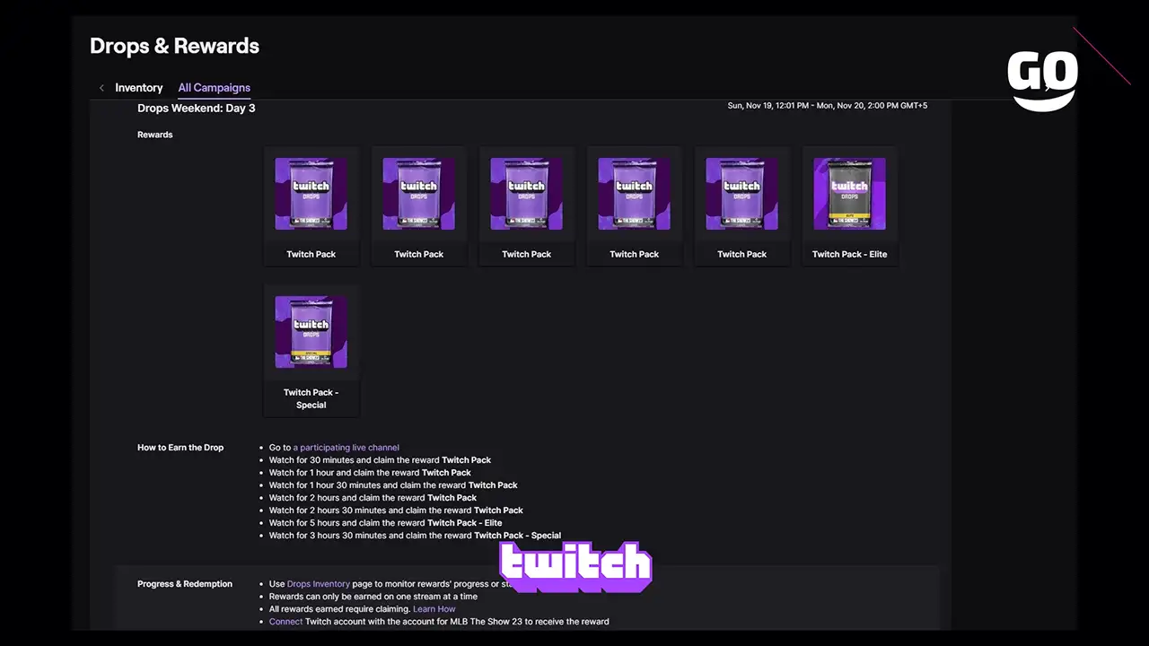 Twitch Drops: уикенд бонусы третий день для MLB The Show 23