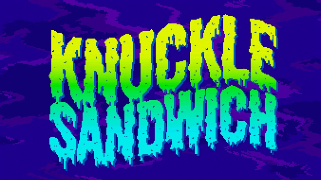 Обложка игры Knuckle Sandwich с изображением главного героя на фоне Брайт Сити