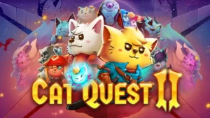 Герои Cat Quest II на фоне магического мира
