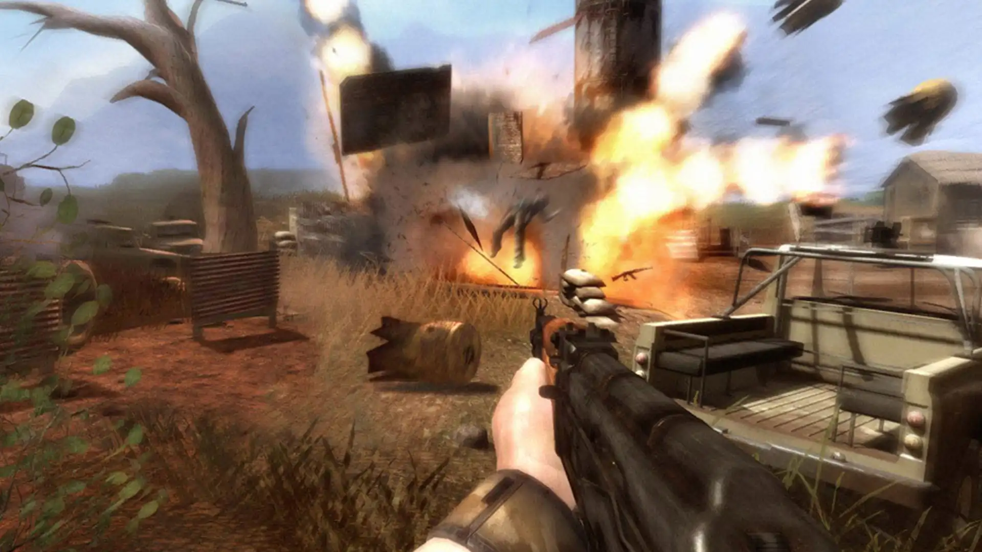 Перволицная стрельба и взрывы в Far Cry 2.
