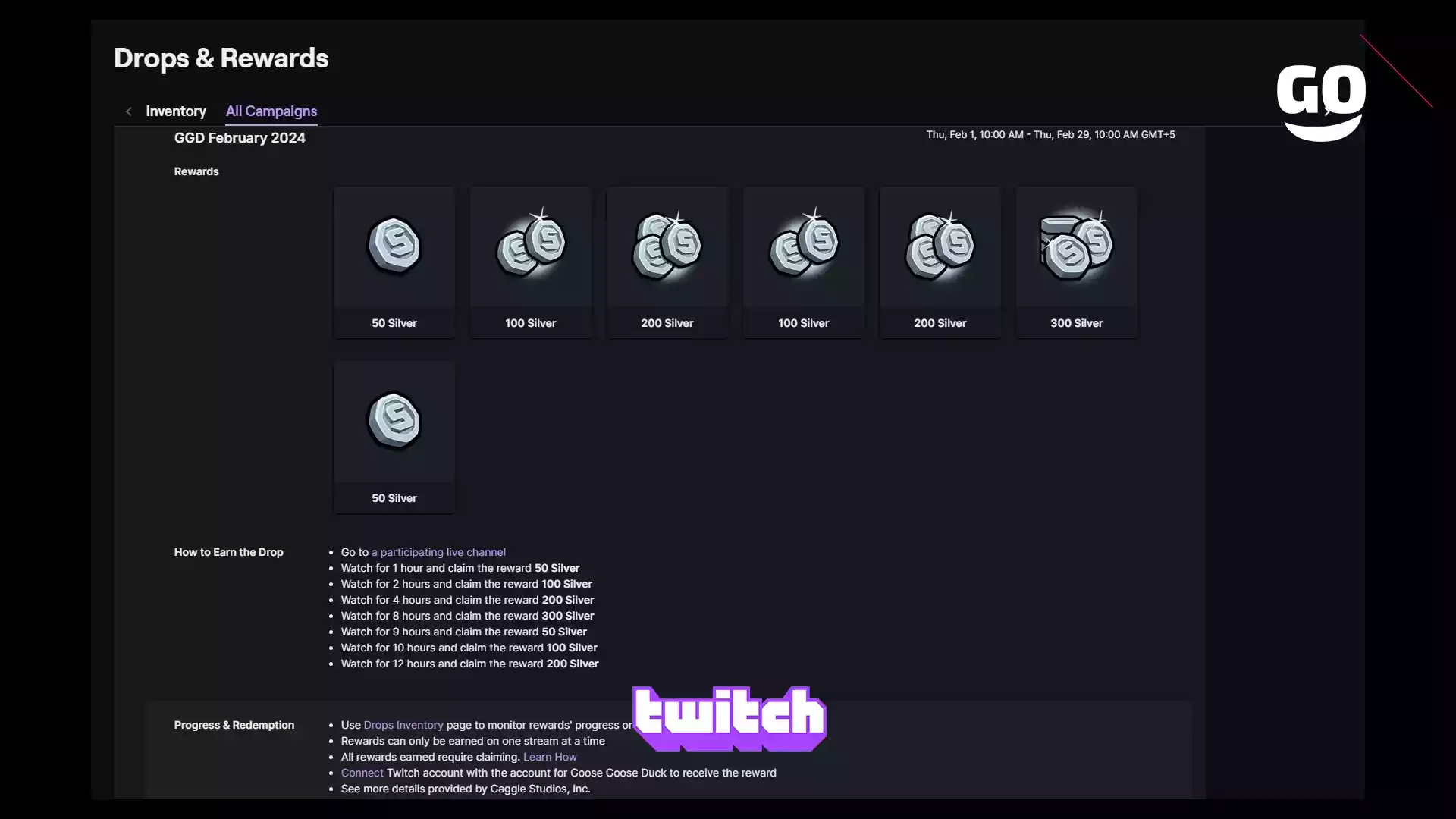 Событие Twitch Drops: Февральские подарки 2024 для Goose Goose Duck