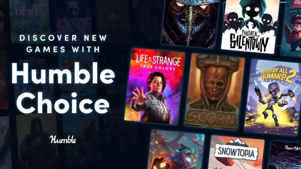 Коллаж обложек игр Life is Strange: True Colors, Scorn и других, входящих в февральский набор Humble Choice 2024