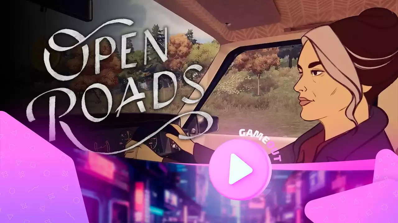 Обложка игры Open Roads с Tess и её мамой у автомобиля