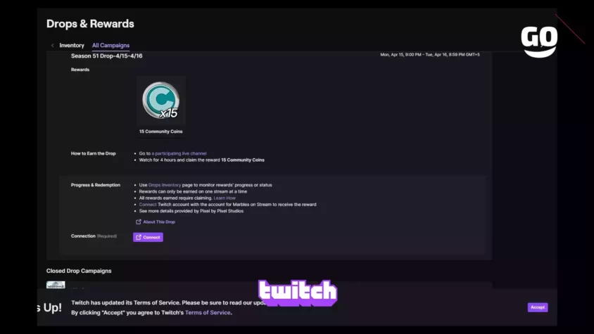 Игровые бонусы Season 51 от Twitch Drops, доступные с 15 по 16 апреля Season 51 Drop-4/15-4/16
