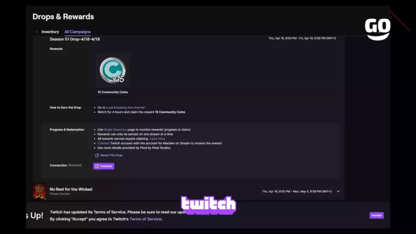 Подарки на Twitch: Drop сезона 51 от 18 до 19 апреля Season 51 Drop-4/18-4/19