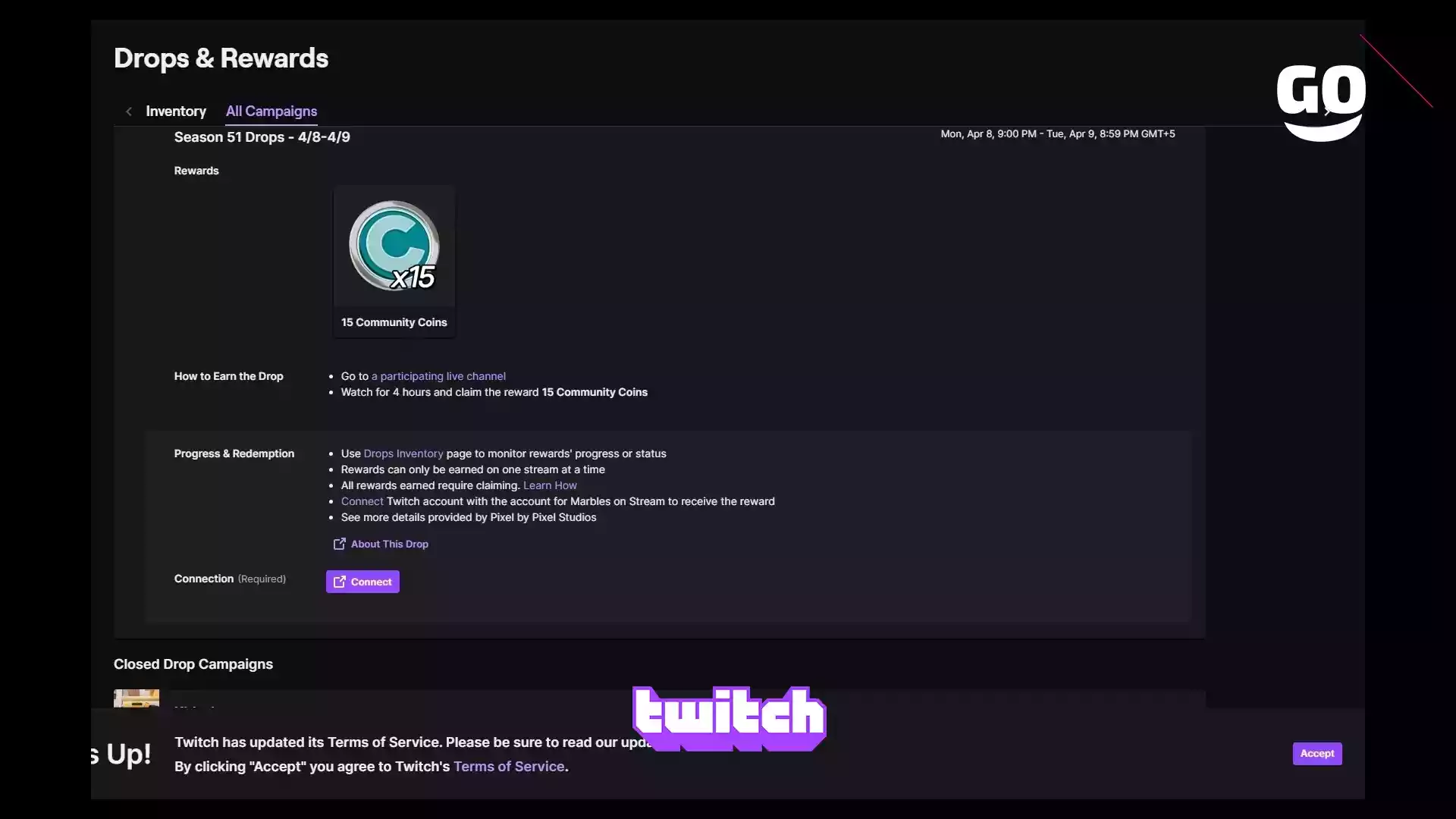Событие Twitch Drops: Набор подарков Season 51 для Marbles on Stream 8-9 апреля