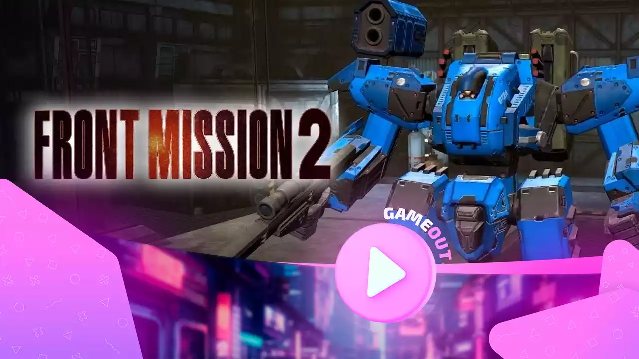 Обложка Front Mission 2: Remake с изображением меха в боевой стойке