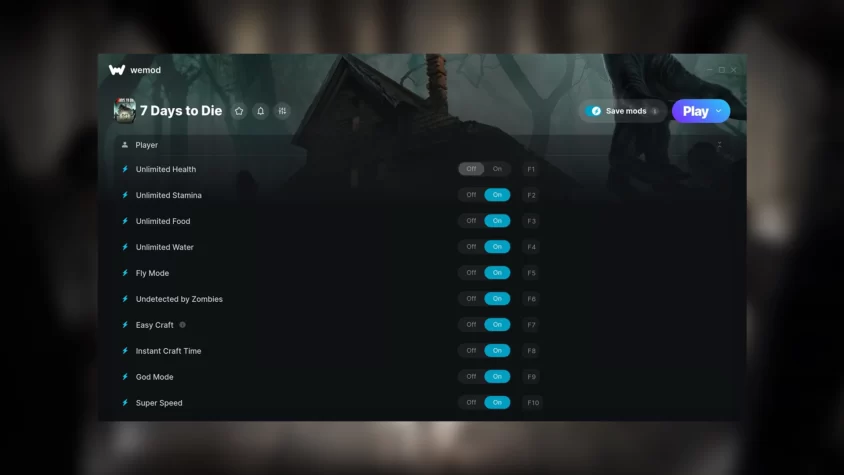 Скриншот трейнера 7 Days to Die