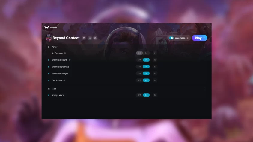 Скриншот трейнера для игры Beyond Contact