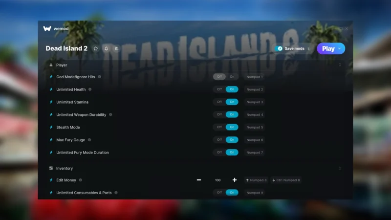 Скриншот трейнера Dead Island 2