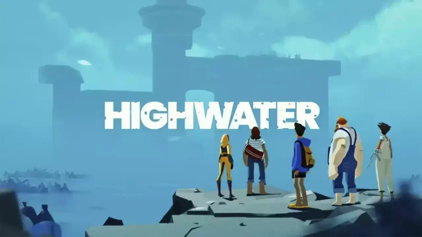 Highwater – Стойкая команда в ожидании приключений Группа персонажей Highwater стоит на обломках в постапокалиптическом мире