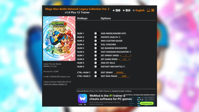 Скриншот трейнера Mega Man Battle Network Legacy Collection Vol. 1
