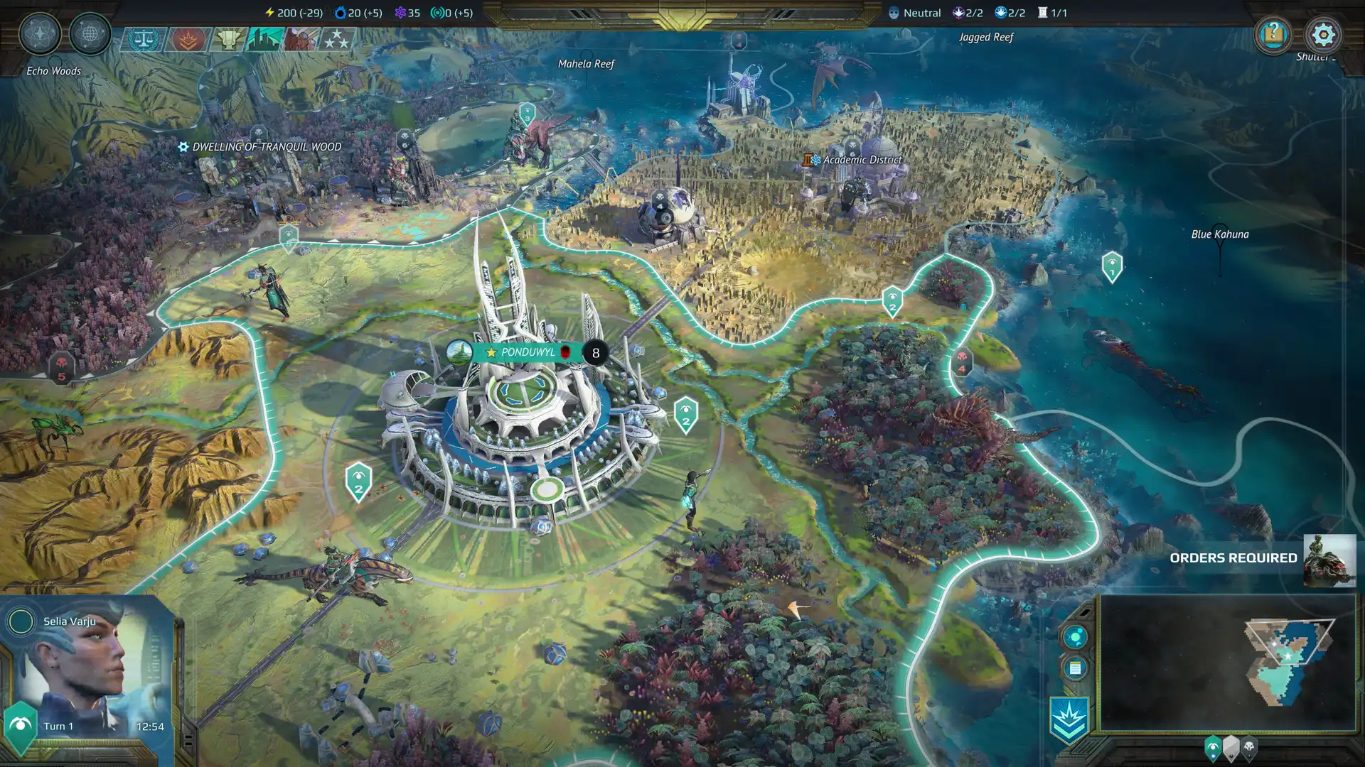 Игровой процесс Age of Wonders: Planetfall на карте мира