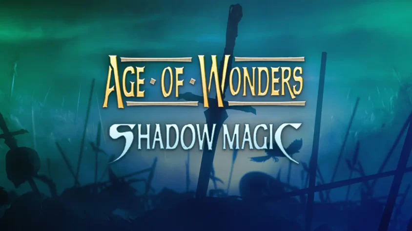 Age of Wonders: Shadow Magic - Мир Фантазии Ждет Героев Логотип игры Age of Wonders: Shadow Magic на фоне таинственного леса
