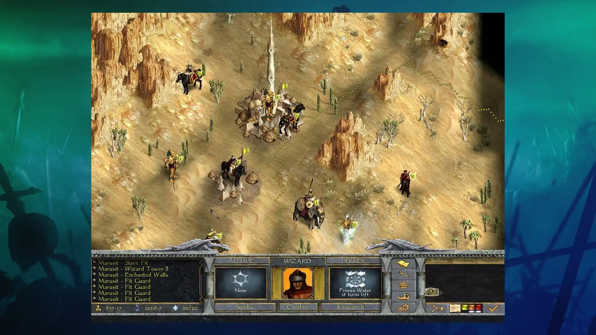 Игровой процесс Age of Wonders: Shadow Magic с боевыми действиями в пустыне