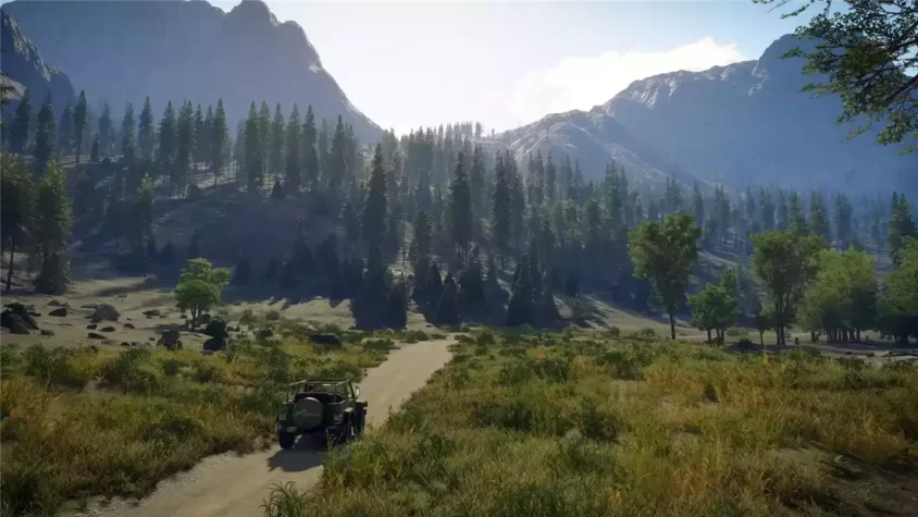 Джип на тропе в Call of the Wild: The Angler