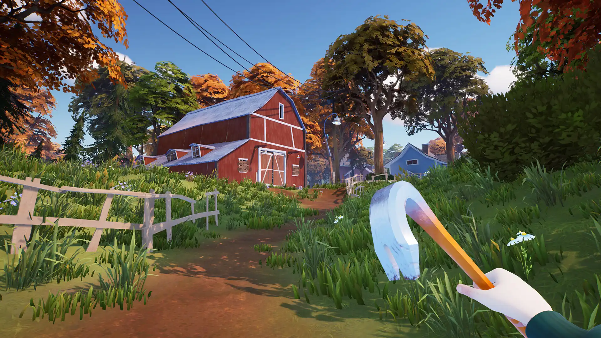 Идиллический вид на сельский дом в Hello Neighbor 2