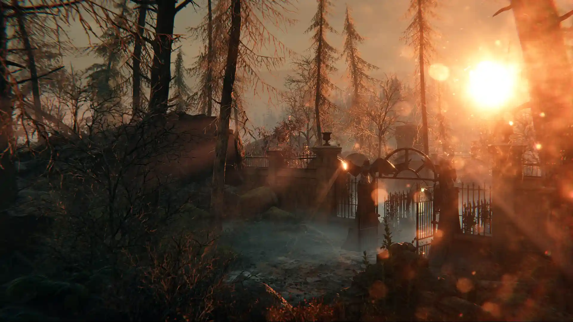 Зимний пейзаж кладбища в игре Syberia: The World Before.