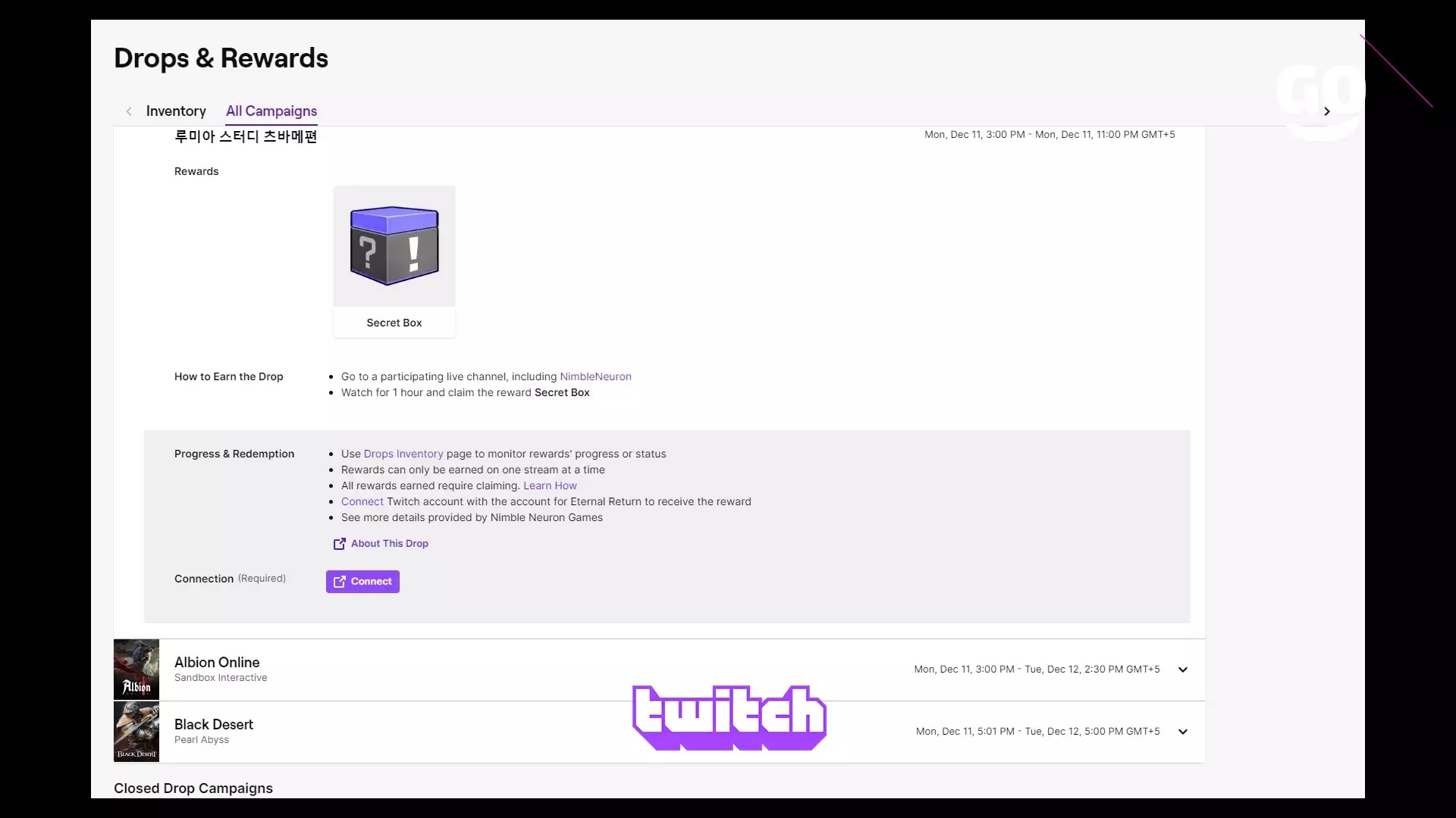 Получите эксклюзивные подарки от 츠바메편 в Eternal Return с Twitch Drops