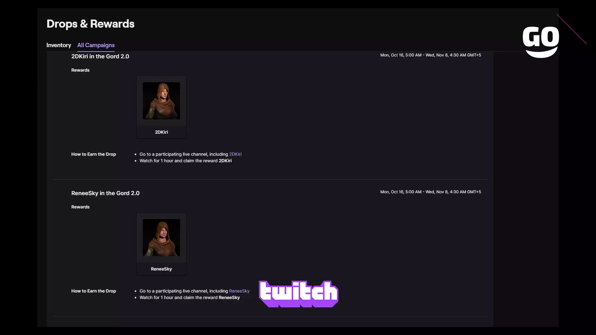 Собери свои награды в Gord 2.0 с Twitch Drops 2DKiri