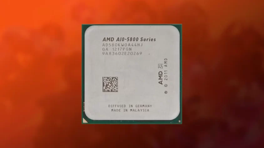 Процессор AMD A10-5800K на красном фоне