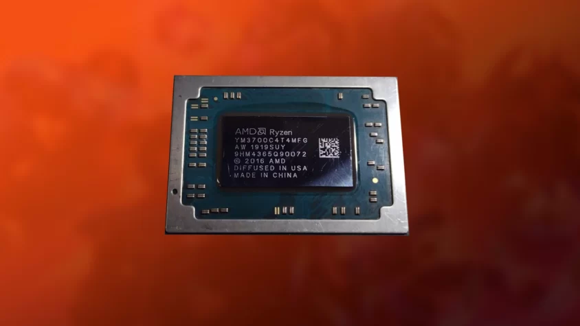 Процессор AMD Ryzen 7 3750H на белом фоне