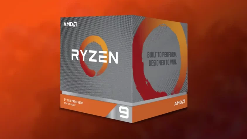 Процессор AMD Ryzen 9 3900X на фоне игровой сессии