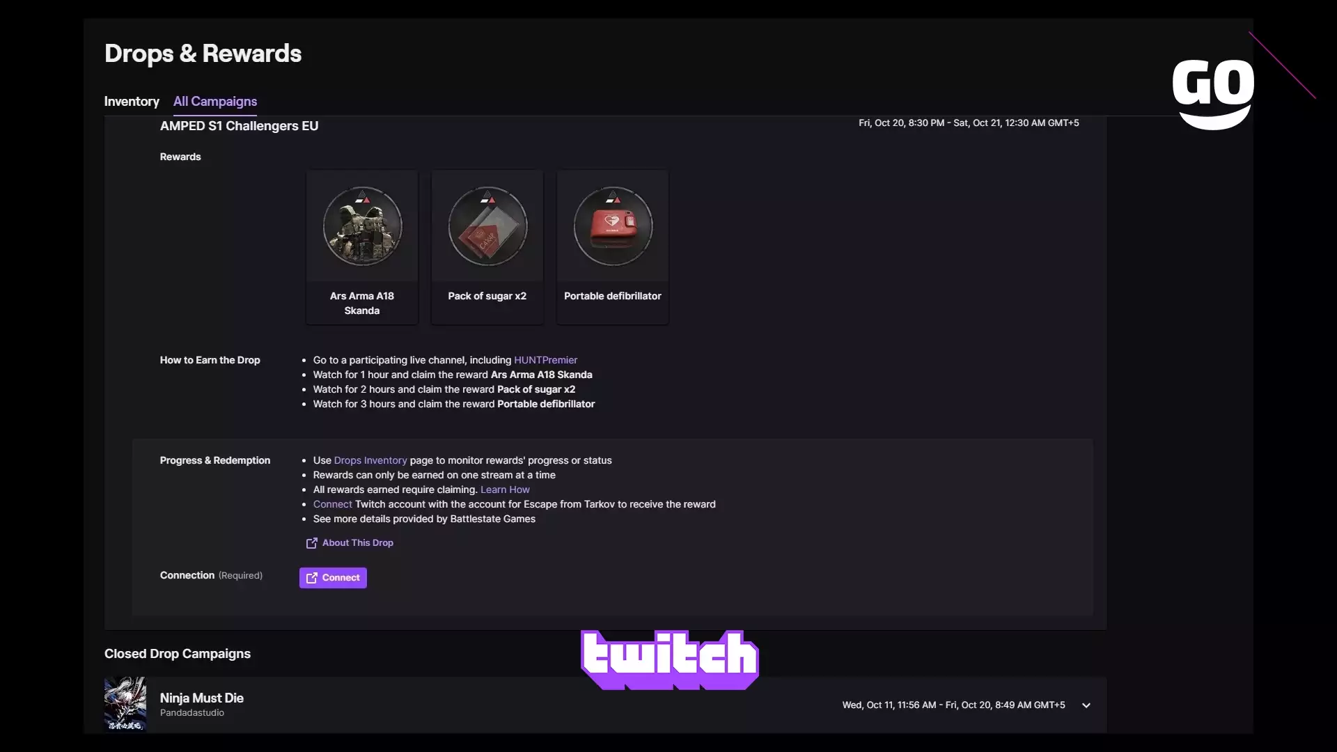 Зацени Twitch Drops в AMPED S1 Challengers EU для Escape from Tarkov