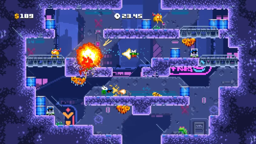 Борьба за награду в режиме «Грабёж» в Astro Duel 2 Игроки сражаются за деньги в режиме "Грабёж" в Astro Duel 2