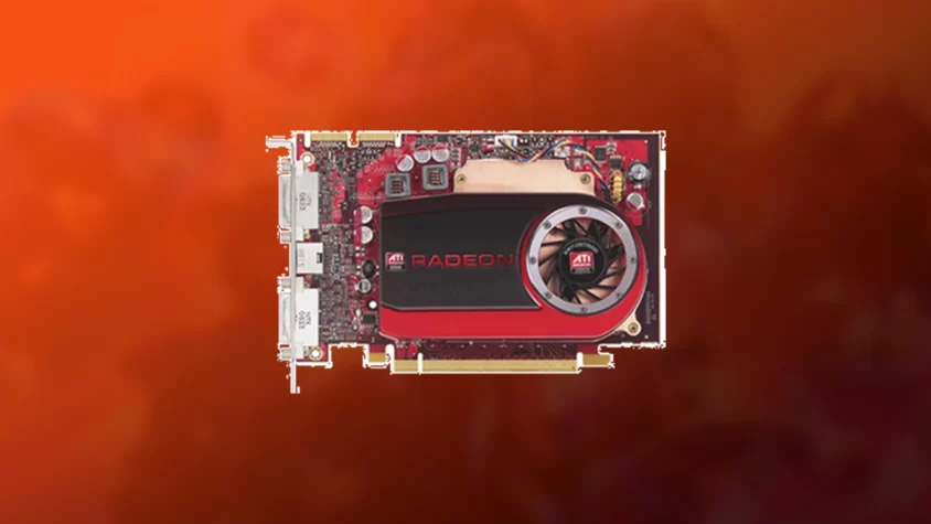 Видеокарта ATI Radeon 4650 на белом фоне