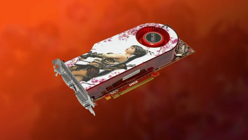 Видеокарта ATI Radeon HD 4870 на белом фоне