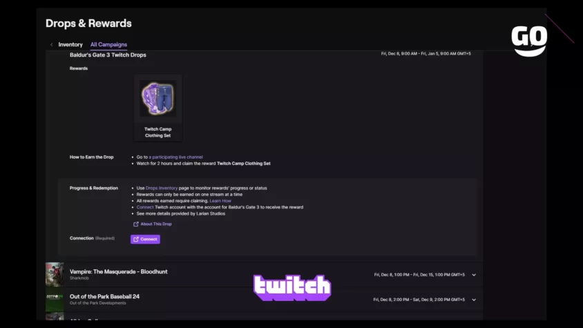 Baldur's Gate 3 Twitch Drops