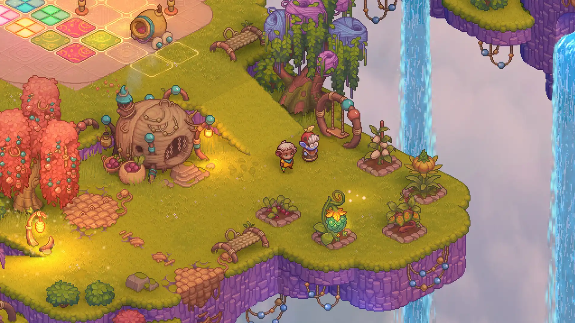 Скриншот игры Bandle Tale с волшебными островами и персонажами
