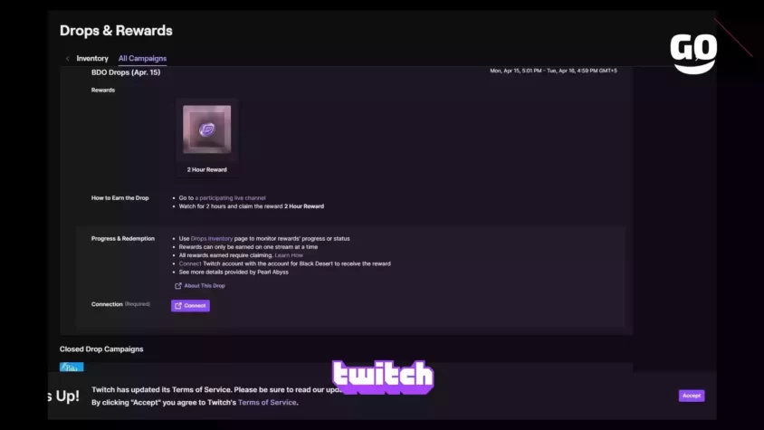 Получи предметы для игры BDO (15 апреля) от Twitch Drops. BDO Drops (Apr. 15)