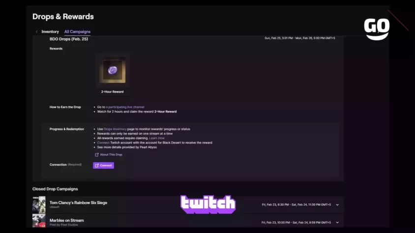Подарки BDO Drops (Feb. 25) от Twitch Drops для фанатов Black Desert. BDO Drops (Feb. 25)