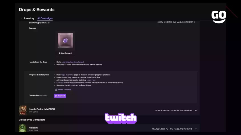 Эксклюзивные подарки Twitch Drops (1 марта) для фанатов Black Desert BDO Drops (Mar. 1)