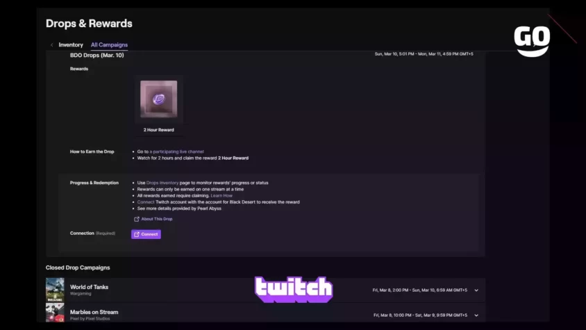 Эксклюзивные игровые предметы от Twitch Drops, доступные 10 марта BDO Drops (Mar. 10)