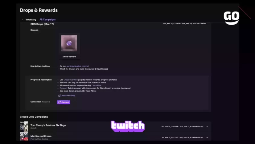 Эксклюзивный игровой пак от Twitch Drops для поклонников Black Desert. BDO Drops (Mar. 17)