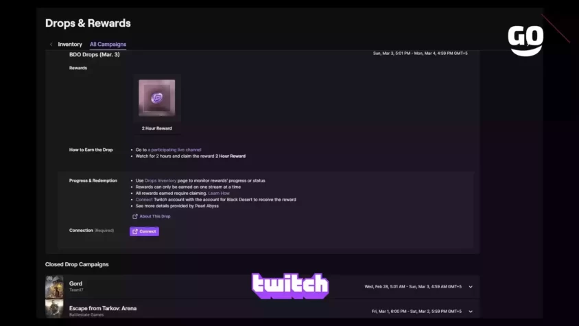 Эксклюзивный пак BDO Drops (Mar. 3) от Twitch Drops. BDO Drops (Mar. 3)