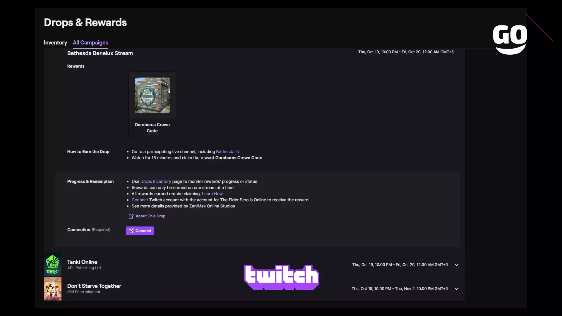 Получи подарки от Bethesda Benelux в The Elder Scrolls Online через Twitch Drops