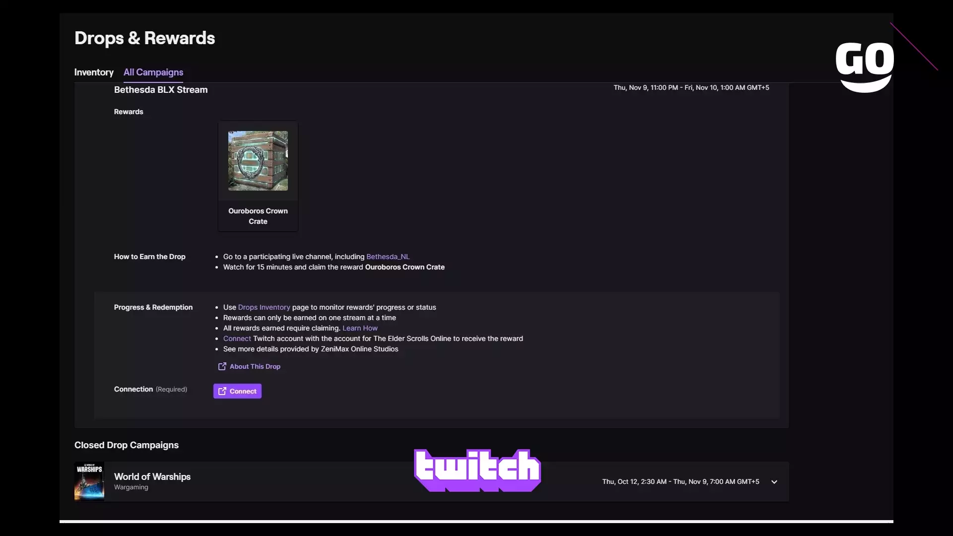 Специальные Бонусы Twitch Drops в Bethesda BLX Stream для The Elder Scrolls Online