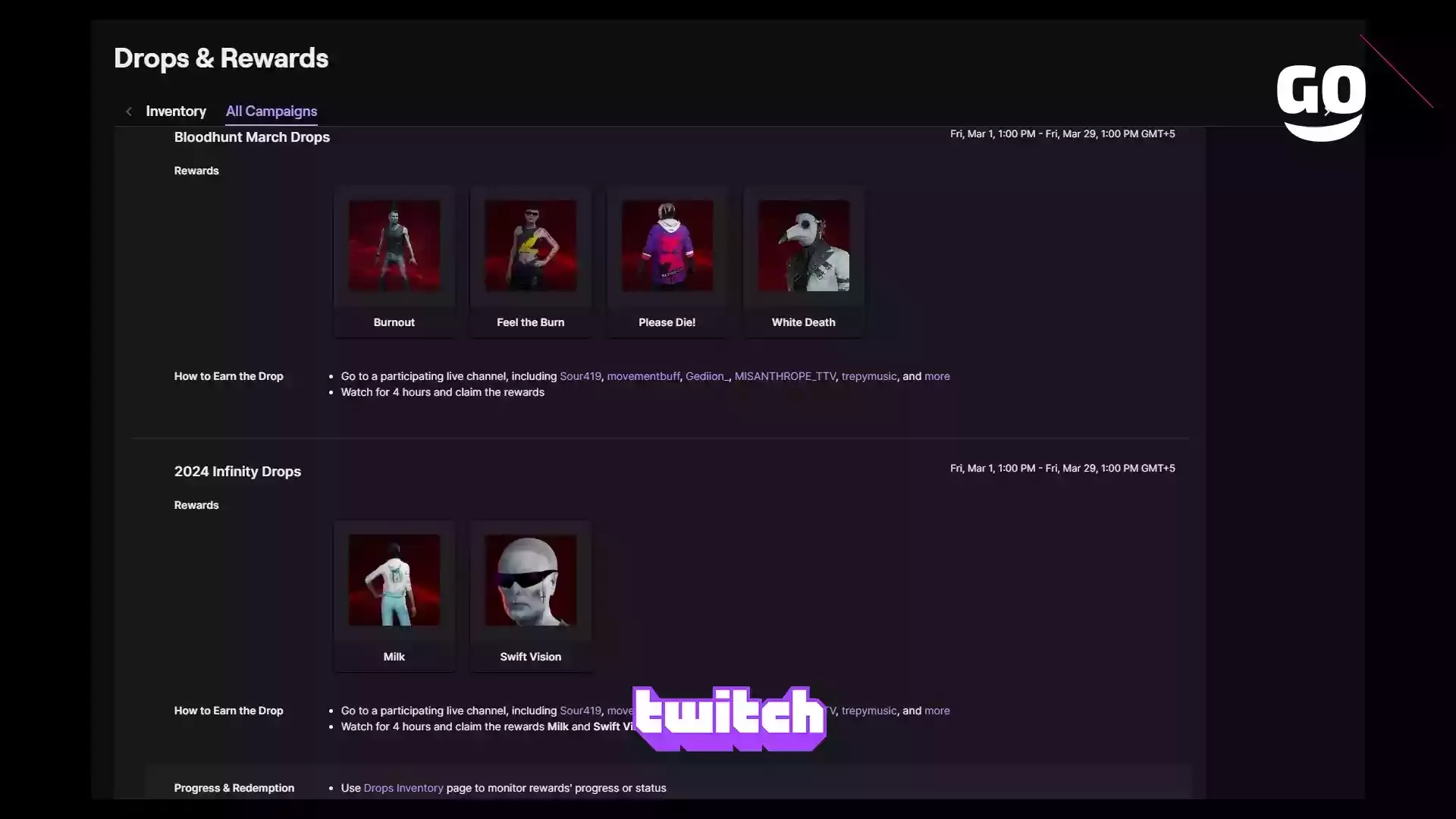 Забери свои подарки от Twitch Drops для Vampire: The Masquerade — Bloodhunt